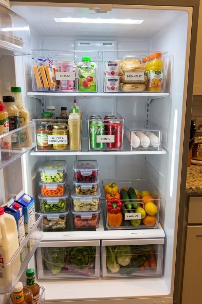 fridge organization containers