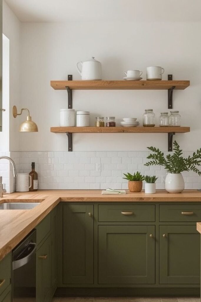Green kitchen cabinets