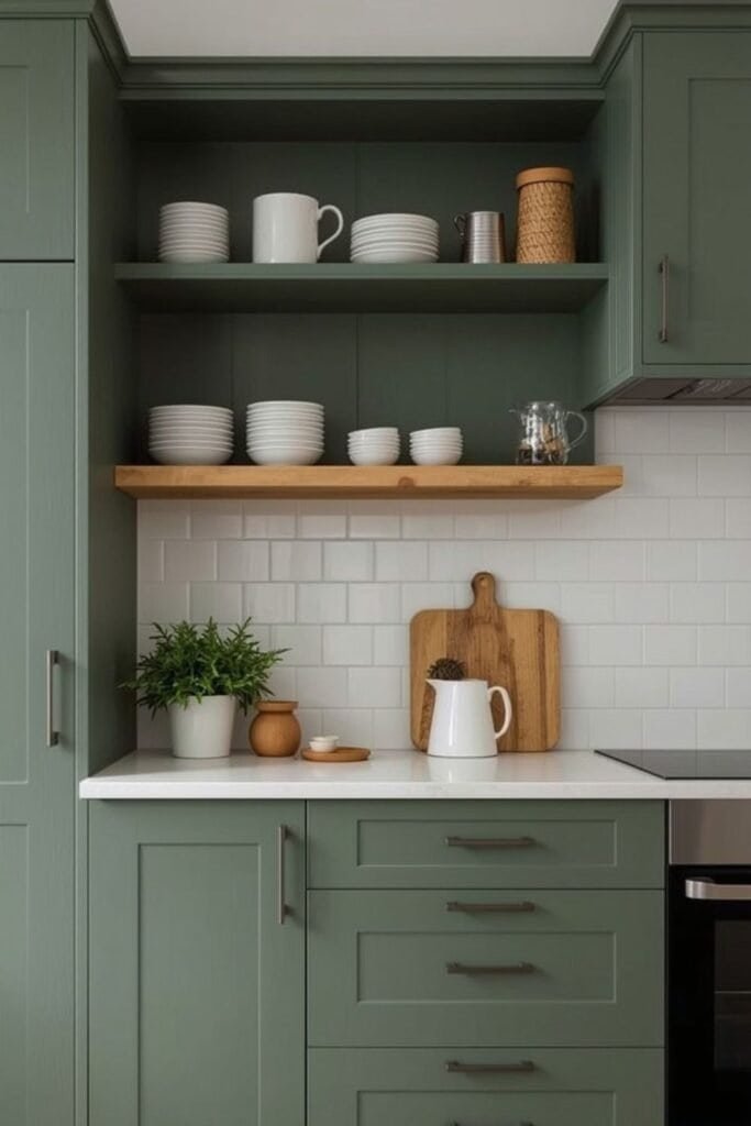 Green kitchen cabinets